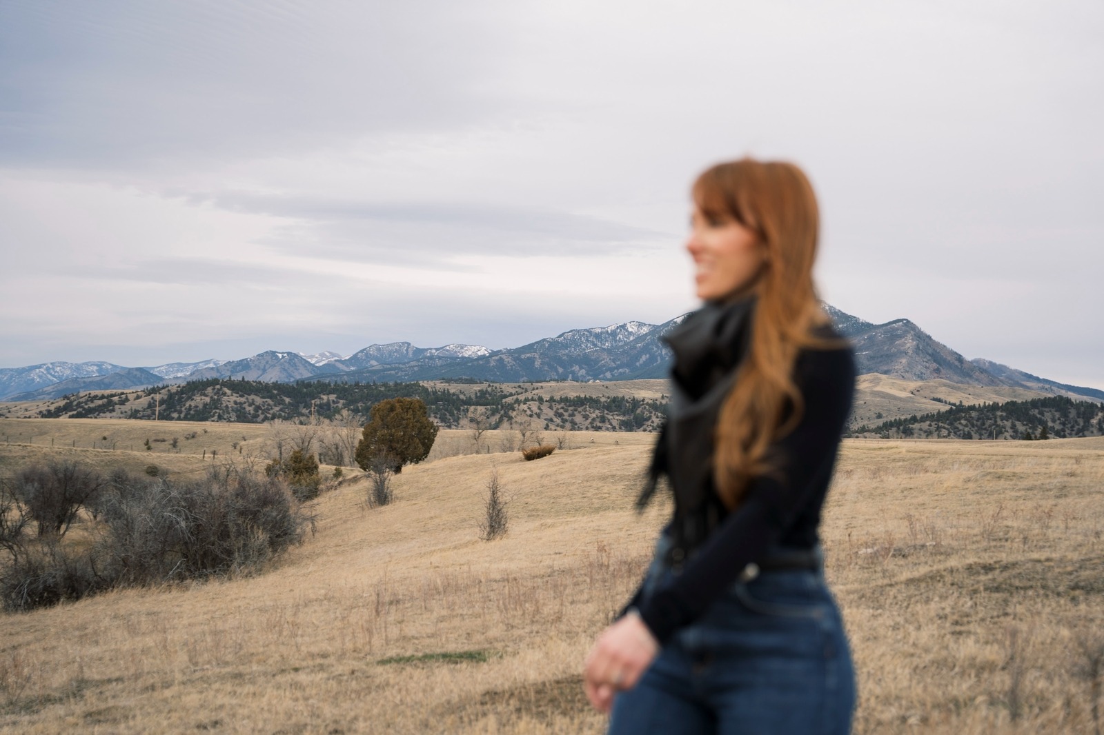 Sarah with the Bridgers in the background